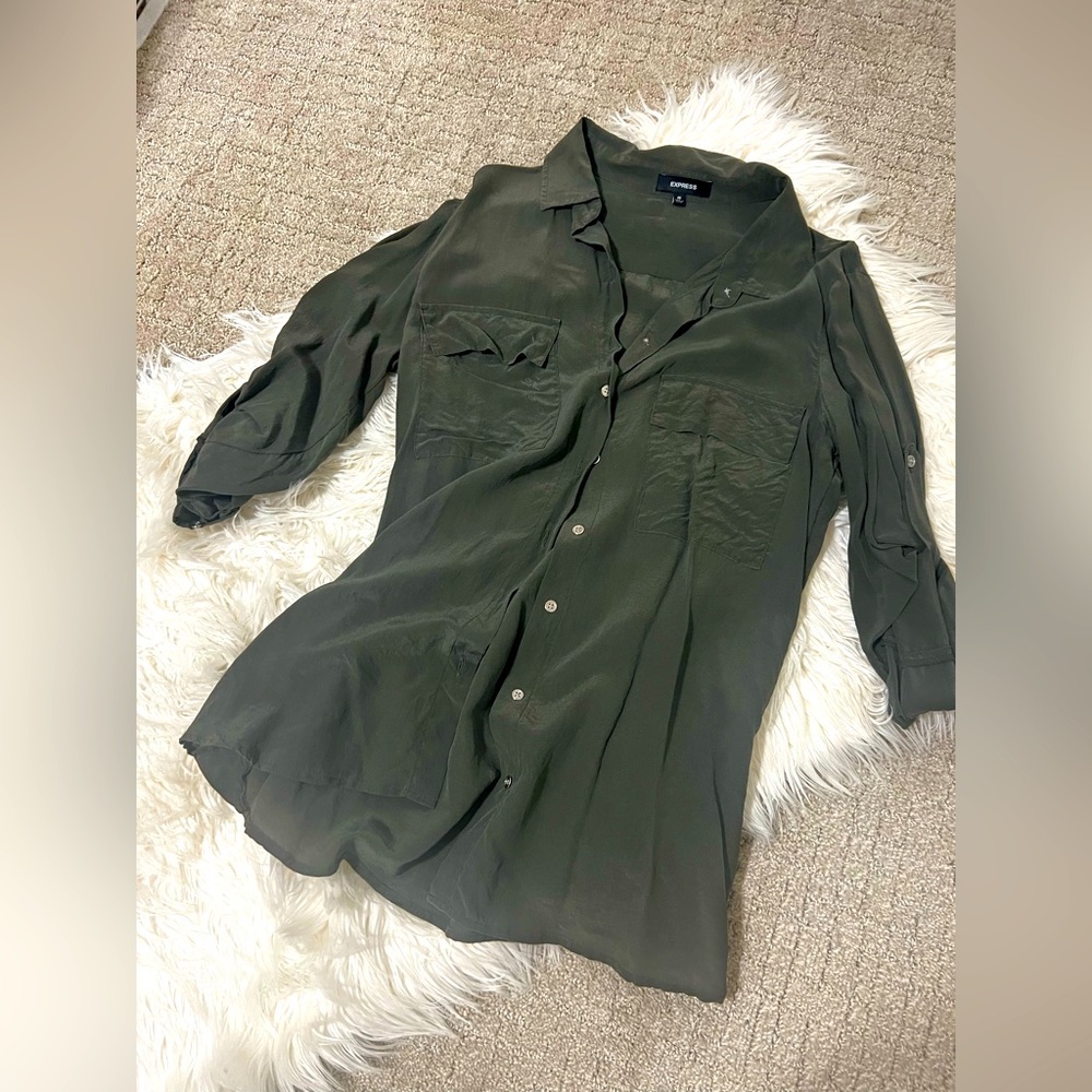 Express Chiffon Button Down